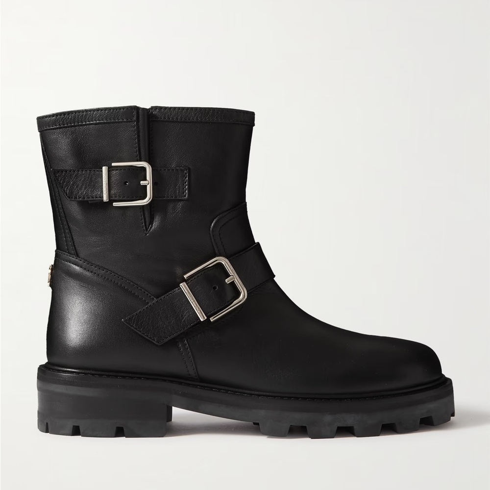 JIMMY CHOO Youth II Buckled Leather Ankle Boot